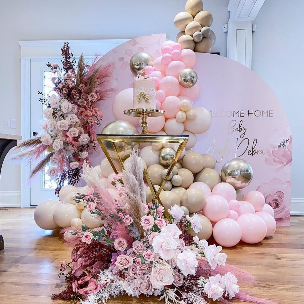 Blush and Gold Welcome A Floral Baby Shower
