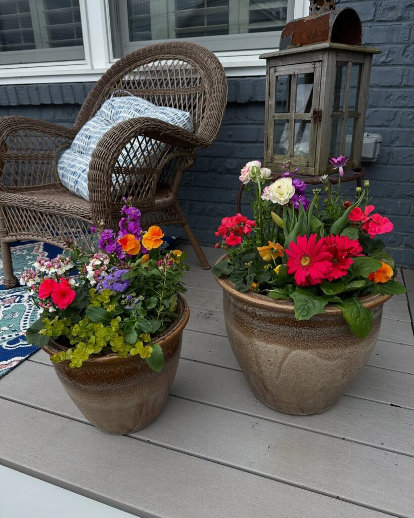 Colorful Porch Planters
