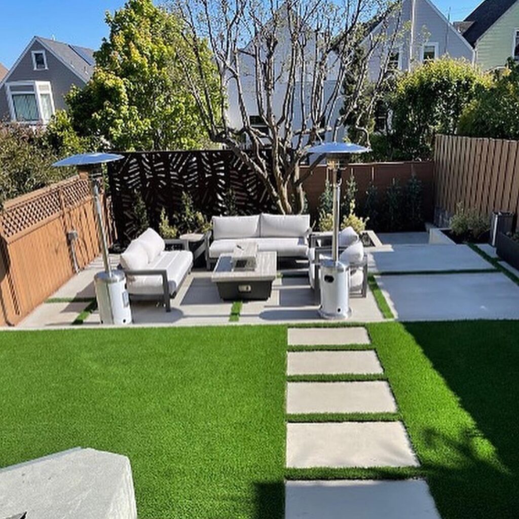 Cozy Backyard Patio with Heaters
2