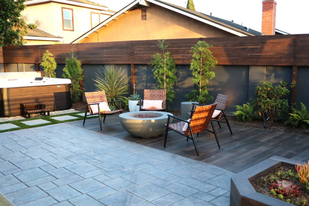 Modern Outdoor Living Space with Fire Pit
