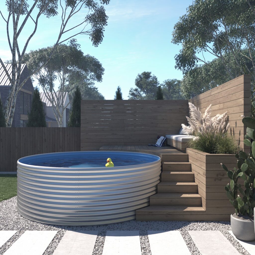 Modern Stainless Steel Swim Spa Oasis

