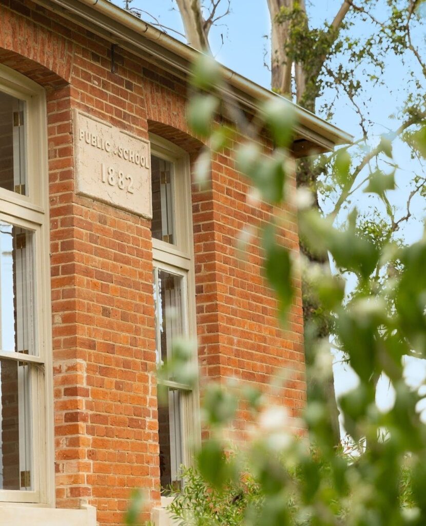 Orange Brick Facade A Historic School's Enduring Texture
