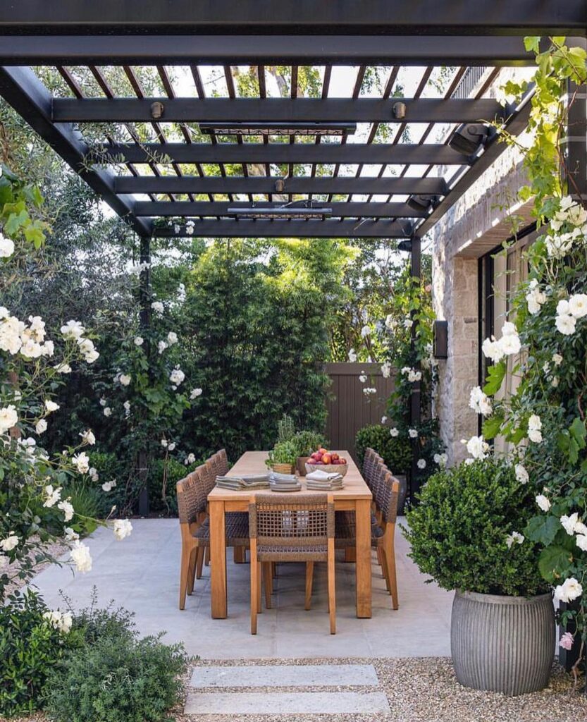 Outdoor Dining Under a Pergola