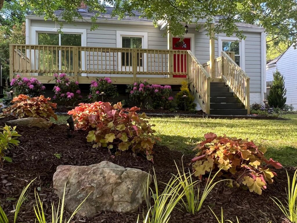 Raised Garden Bed A Colorful Mobile Home Accent
