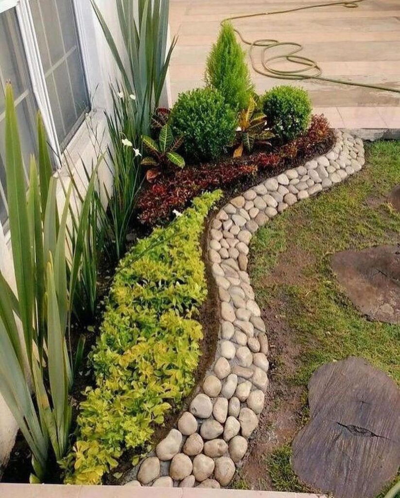 Rock-Edged Garden Path A Natural Border
