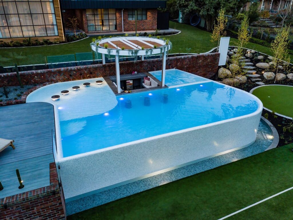 Striking Poolside Bar Oasis
