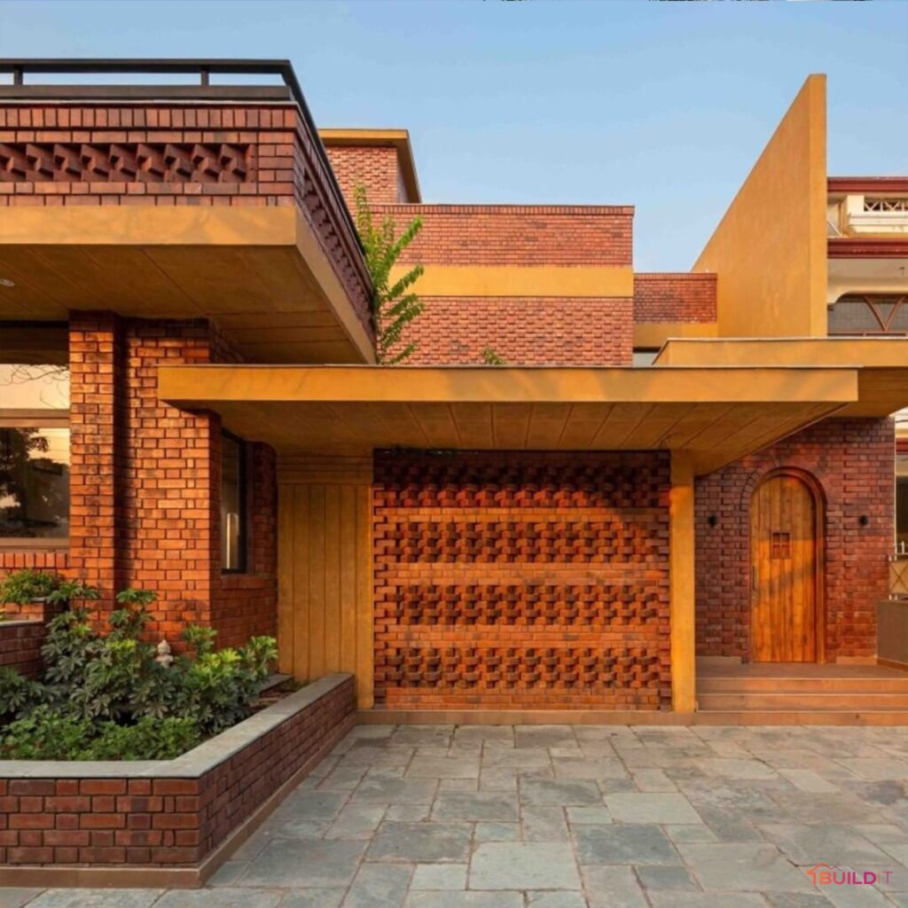 Textured Terracotta A Modern Residence with Brick Details
