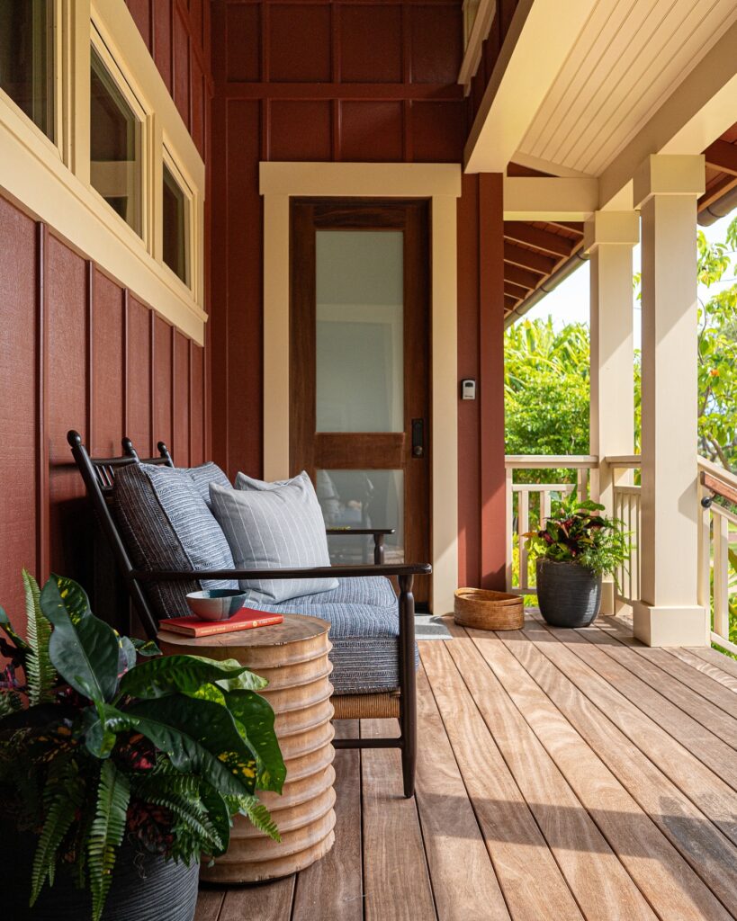 Warm Wood Tones on a Welcoming Porch
